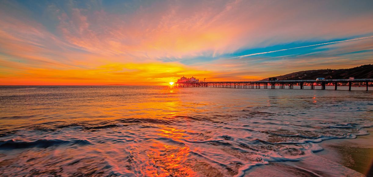 california sunset on the beach