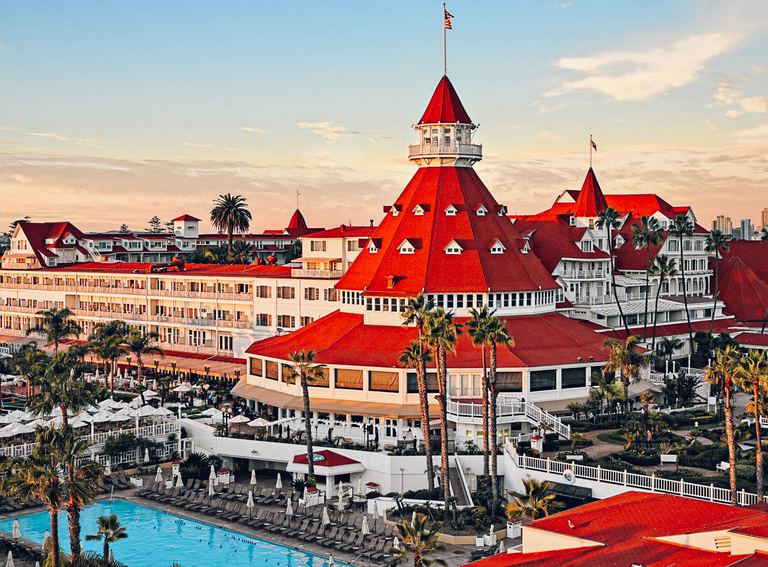 Take a dip in the pool at hotel del coronado.