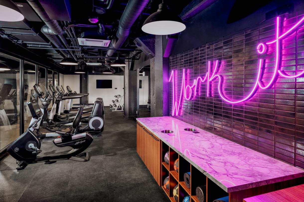 Get a workout in at the sleek fitness center.