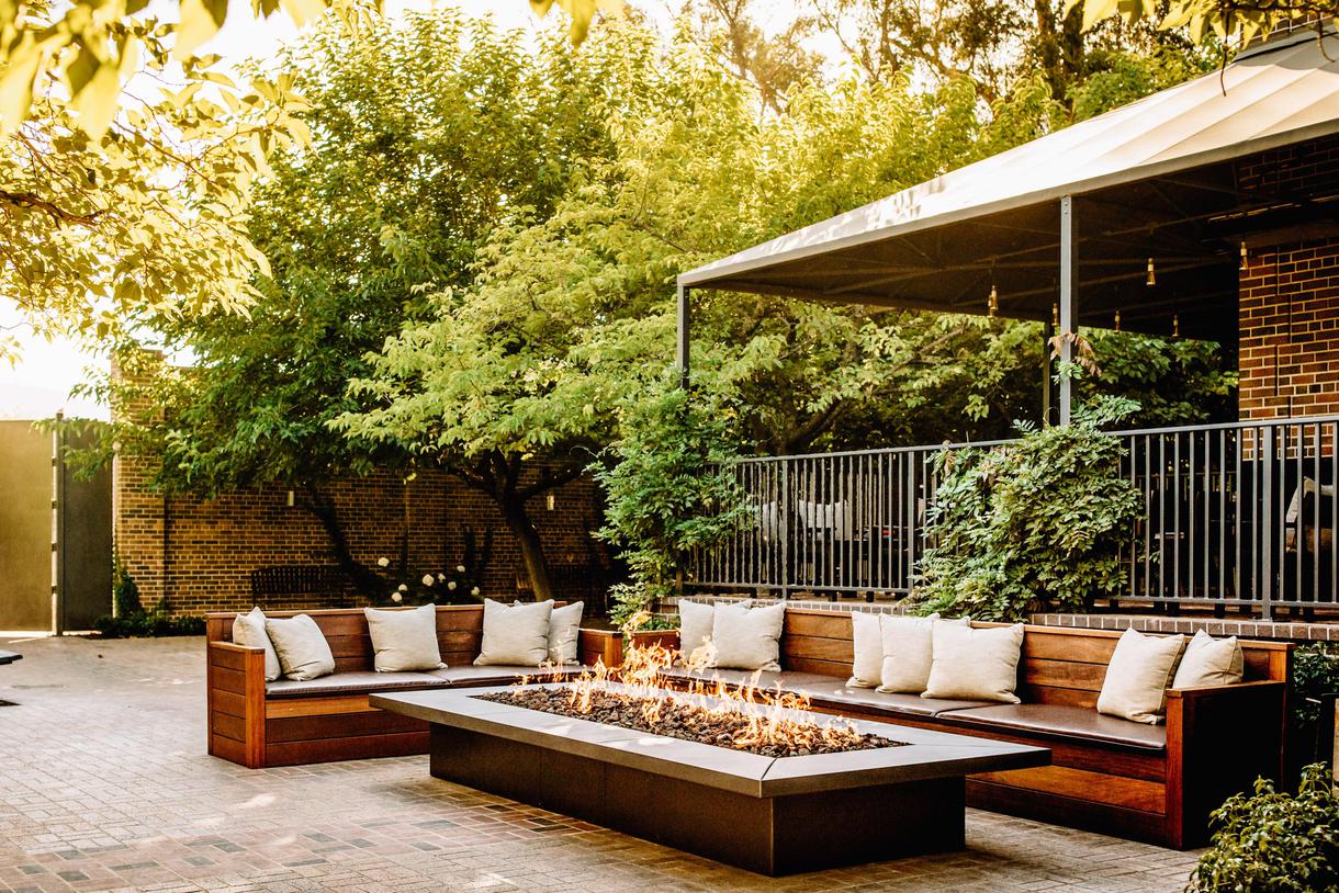 Diners can soak in the relaxing ambience by the outdoor fire pits.