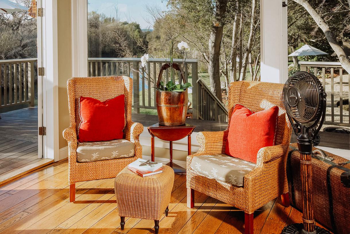 Admire the scenery on the porch.