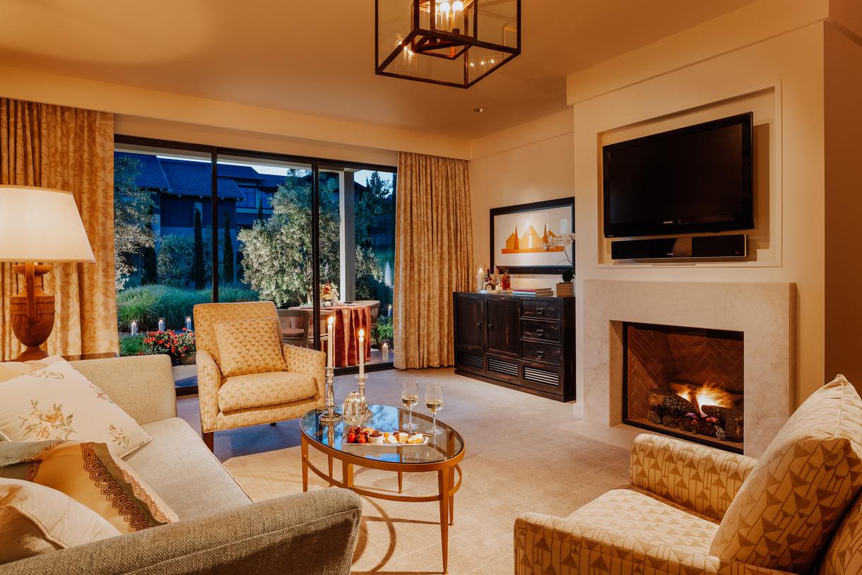 The luxury suite living area