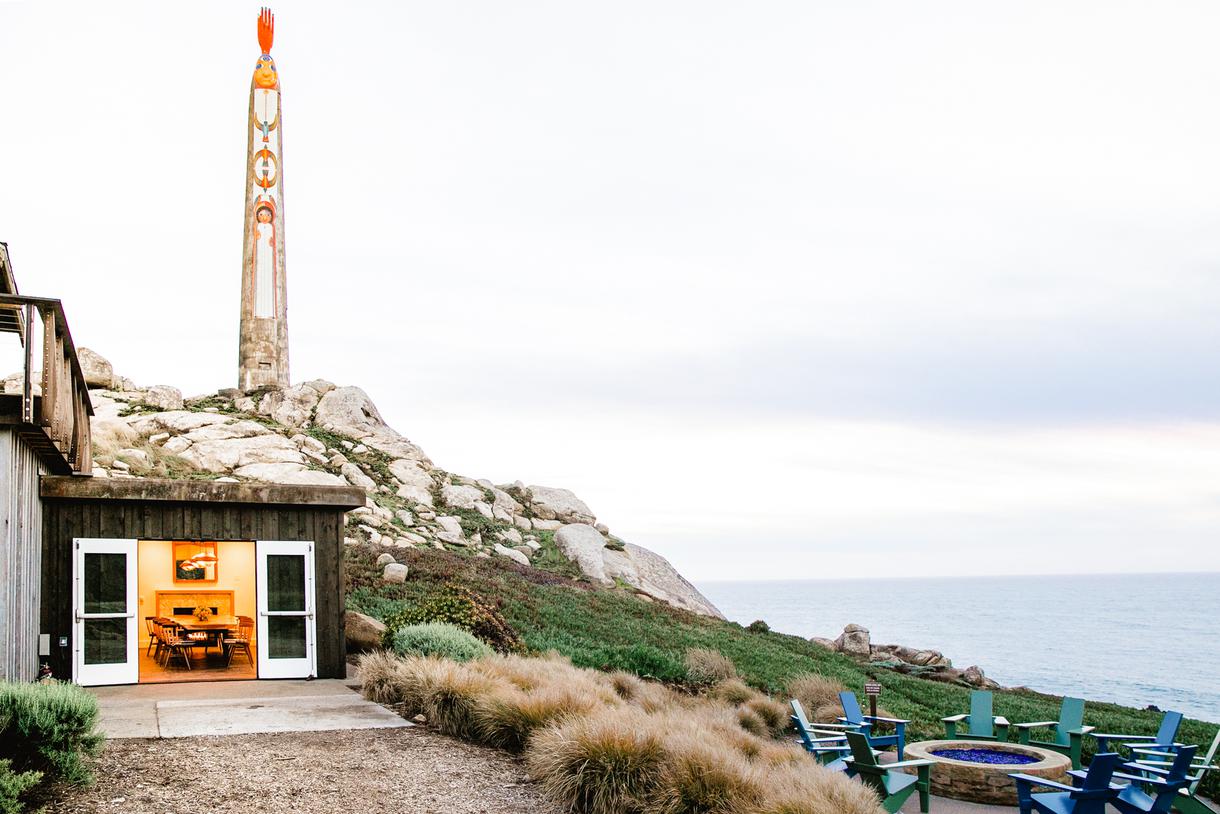 The 93-foot-tall Peace Totem towers above the resort.